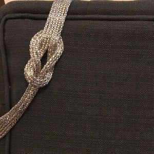 Silver metallic belt